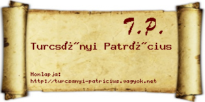 Turcsányi Patrícius névjegykártya